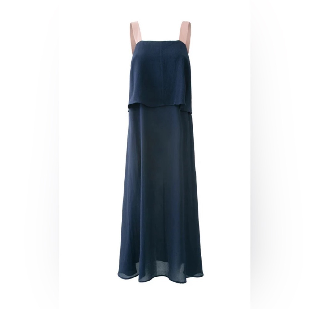 NWT DKNY Navy Blue Layered Maxi Dress XL - Picture 4 of 5